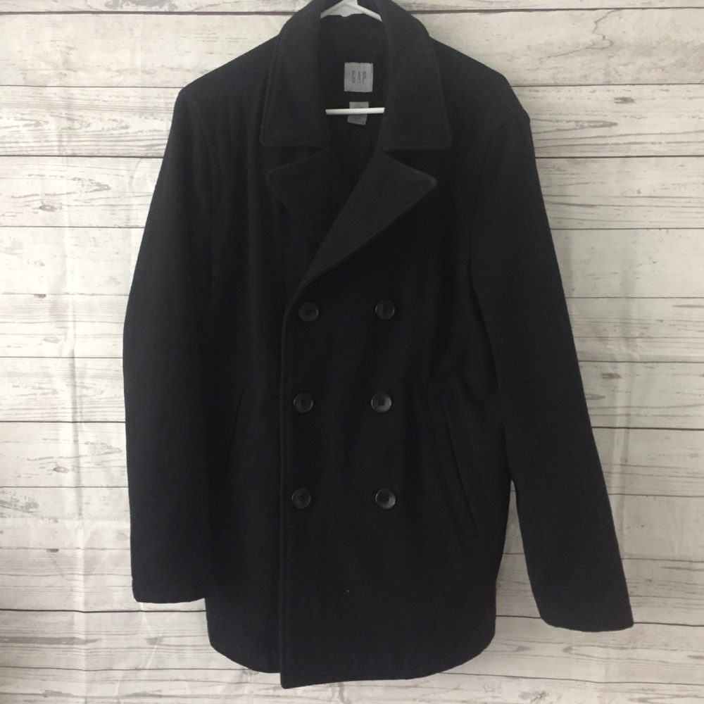 Gap wool men’s pea coat size M black